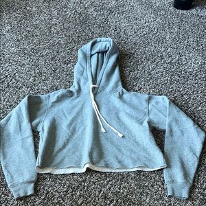 Gray Cropped Hoodie